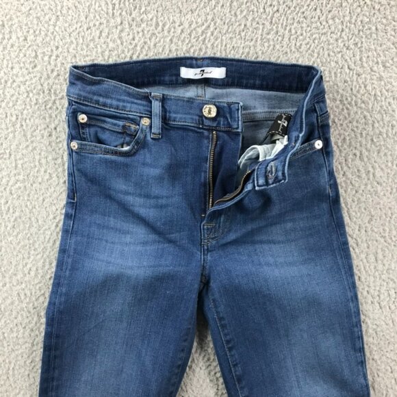 7FAM Womens Size 26 Slim Illusion Raw Hem Cropped Skinny Jeans w/ 23" Inseam - Picture 5 of 16